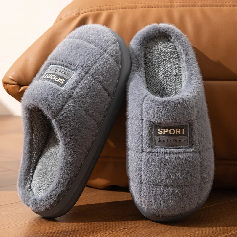 Men’s Warm Slip-On Slippers | Winter