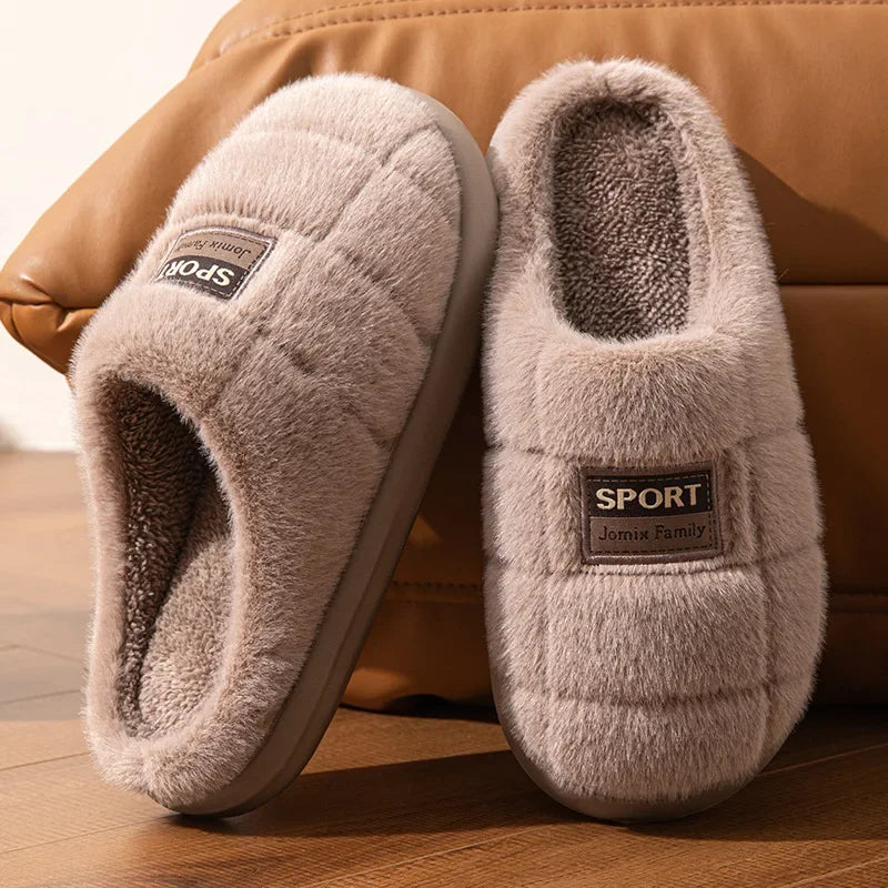 Men’s Warm Slip-On Slippers | Winter