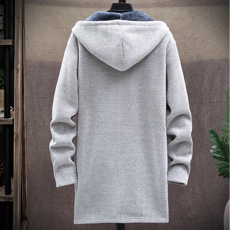 Men’s Fleece Lined Hooded Cardigan Jacket for Winter