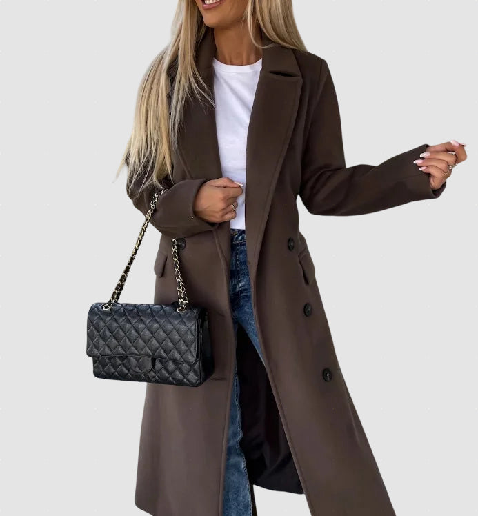 Women’s Long Wool Coat Winter Tailored Overcoat
