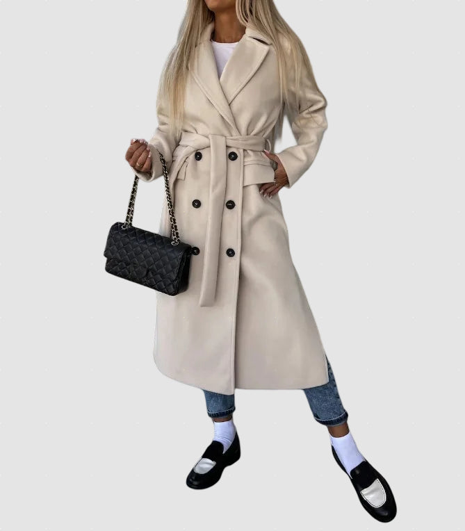 Women’s Long Wool Coat Winter Tailored Overcoat
