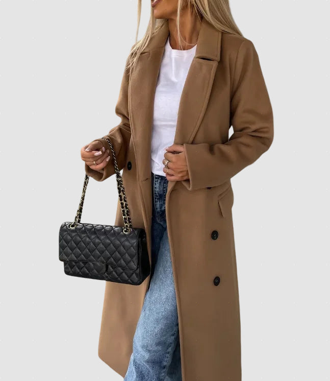 Women’s Long Wool Coat Winter Tailored Overcoat