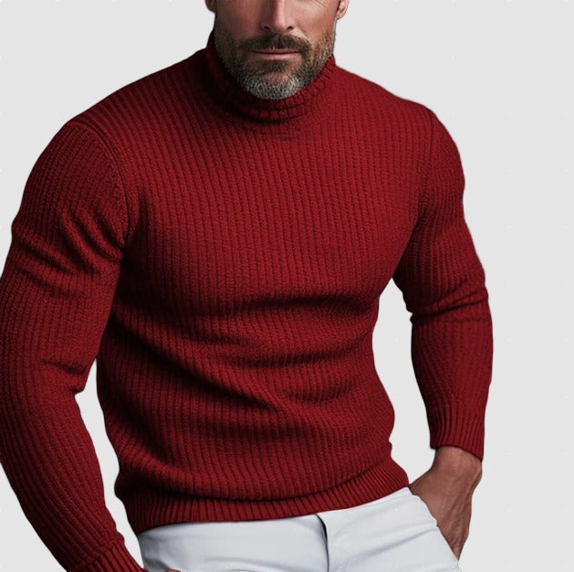 Men’s Wool Turtleneck Sweater | Ribbed Winter Knit