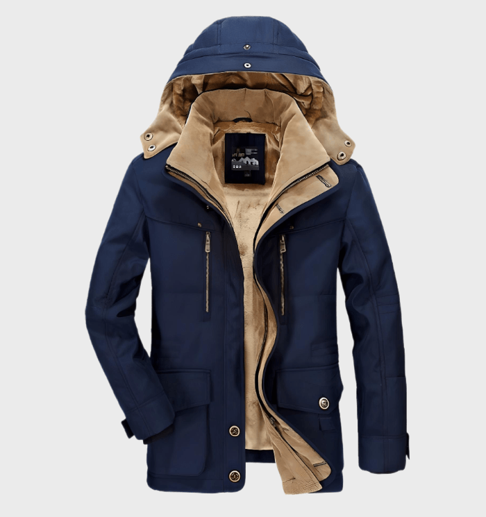 Men’s Fleece Lined Hooded Parka Jacket for Winter