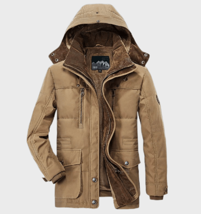 Men’s Fleece Lined Hooded Parka Jacket for Winter