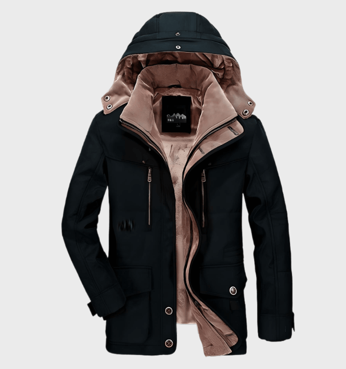 Men’s Fleece Lined Hooded Parka Jacket for Winter