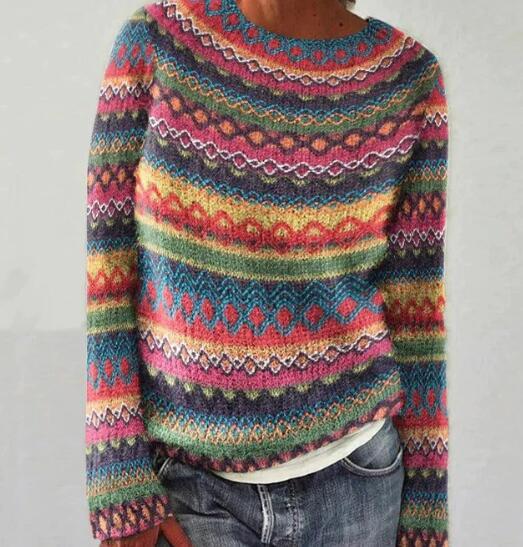 Women’s Striped Knitted Jumper for Winter