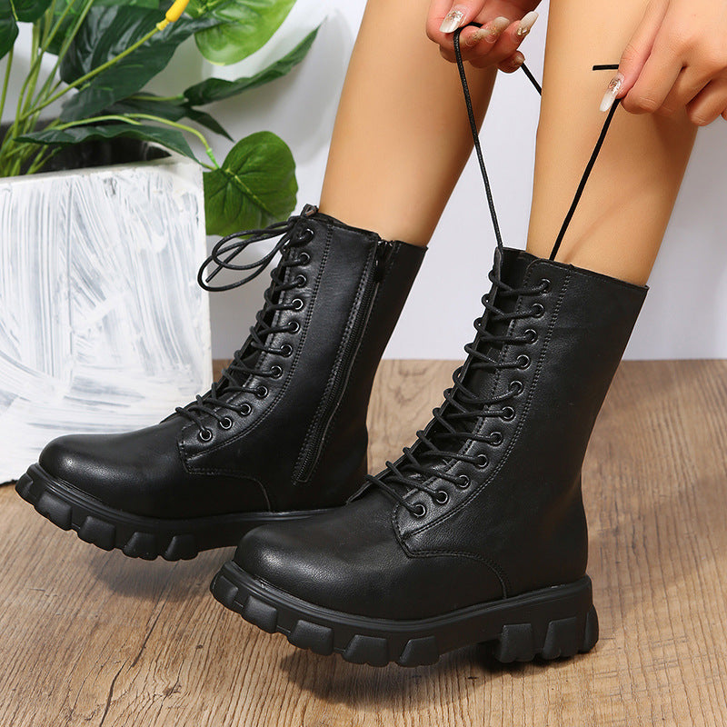 Women’s Platform Lace-Up Boots | Winter