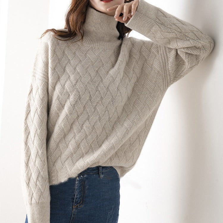 Women’s Wool Turtleneck Knit Jumper for Winter