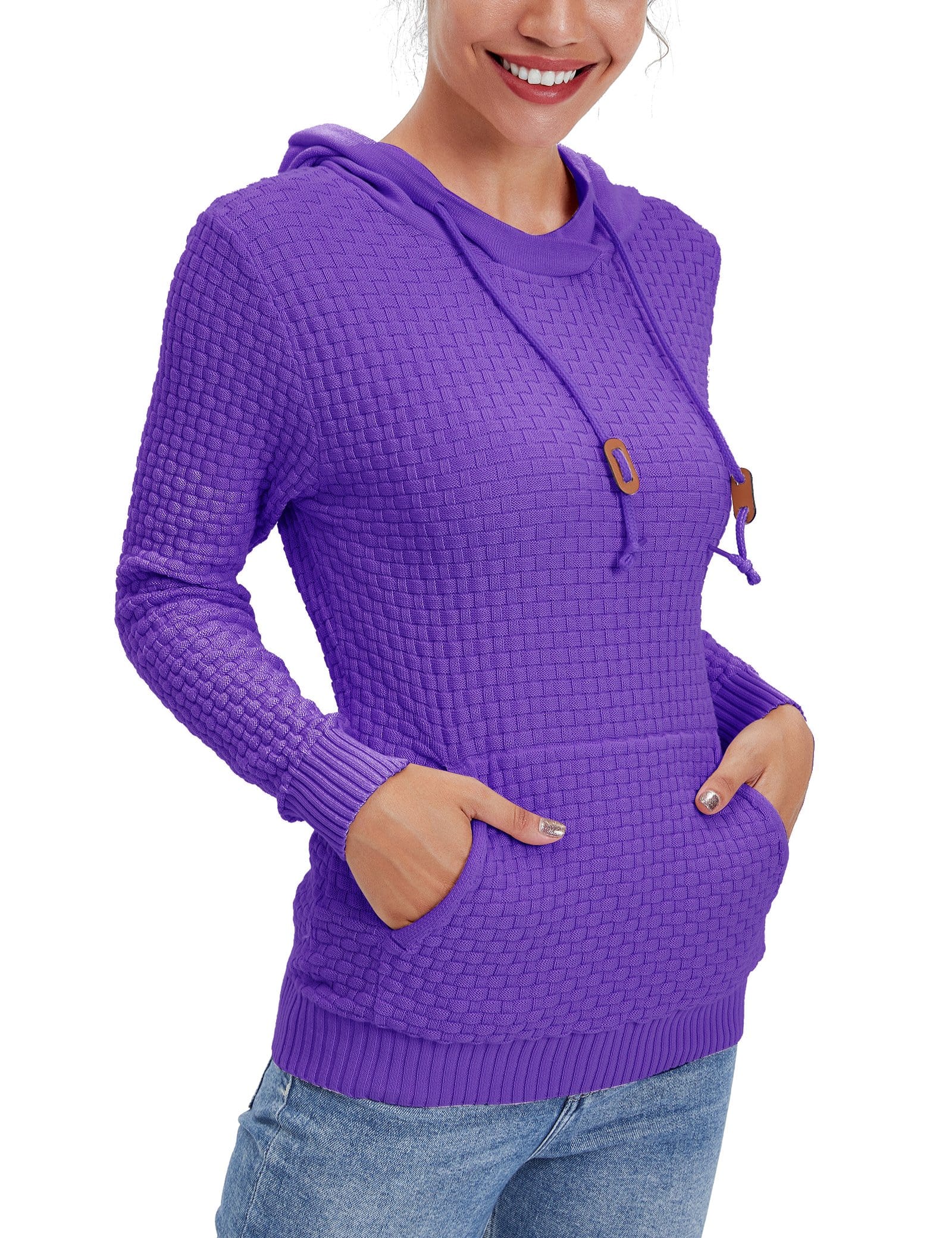 Women’s Knitted Hoodie Cotton Blend Warm Winter Jumper