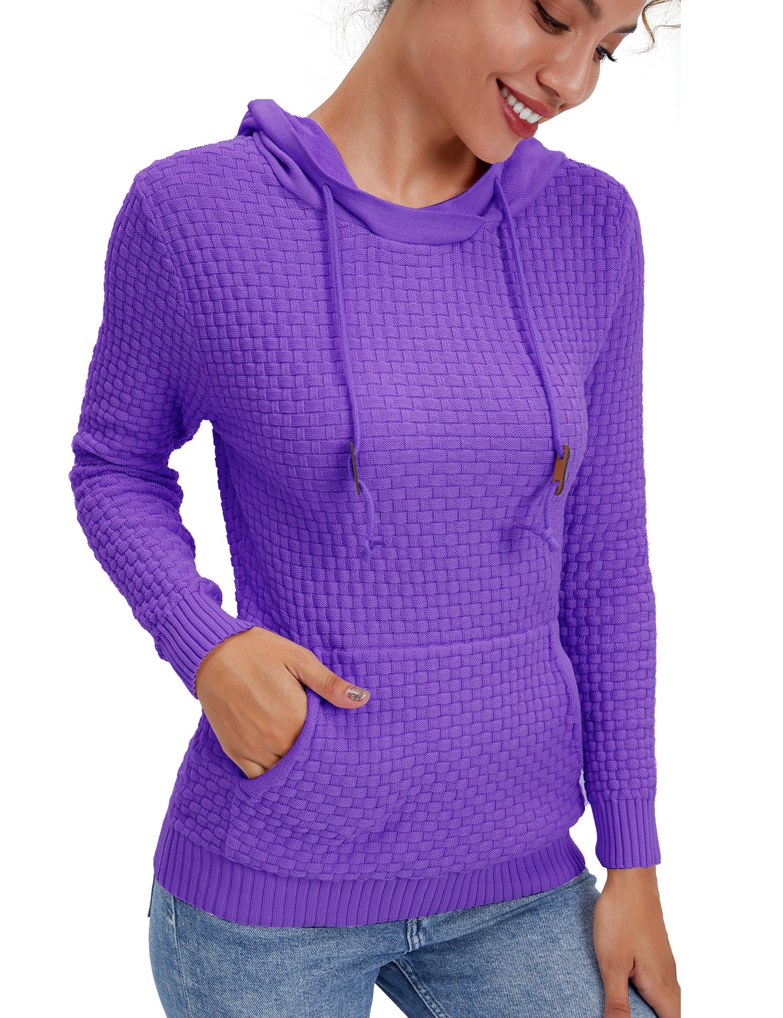 Women’s Knitted Hoodie Cotton Blend Warm Winter Jumper