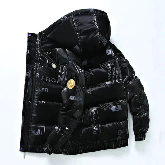 Men’s Down Puffer Jacket with Hood for Winter