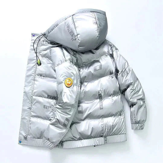Men’s Down Puffer Jacket with Hood for Winter