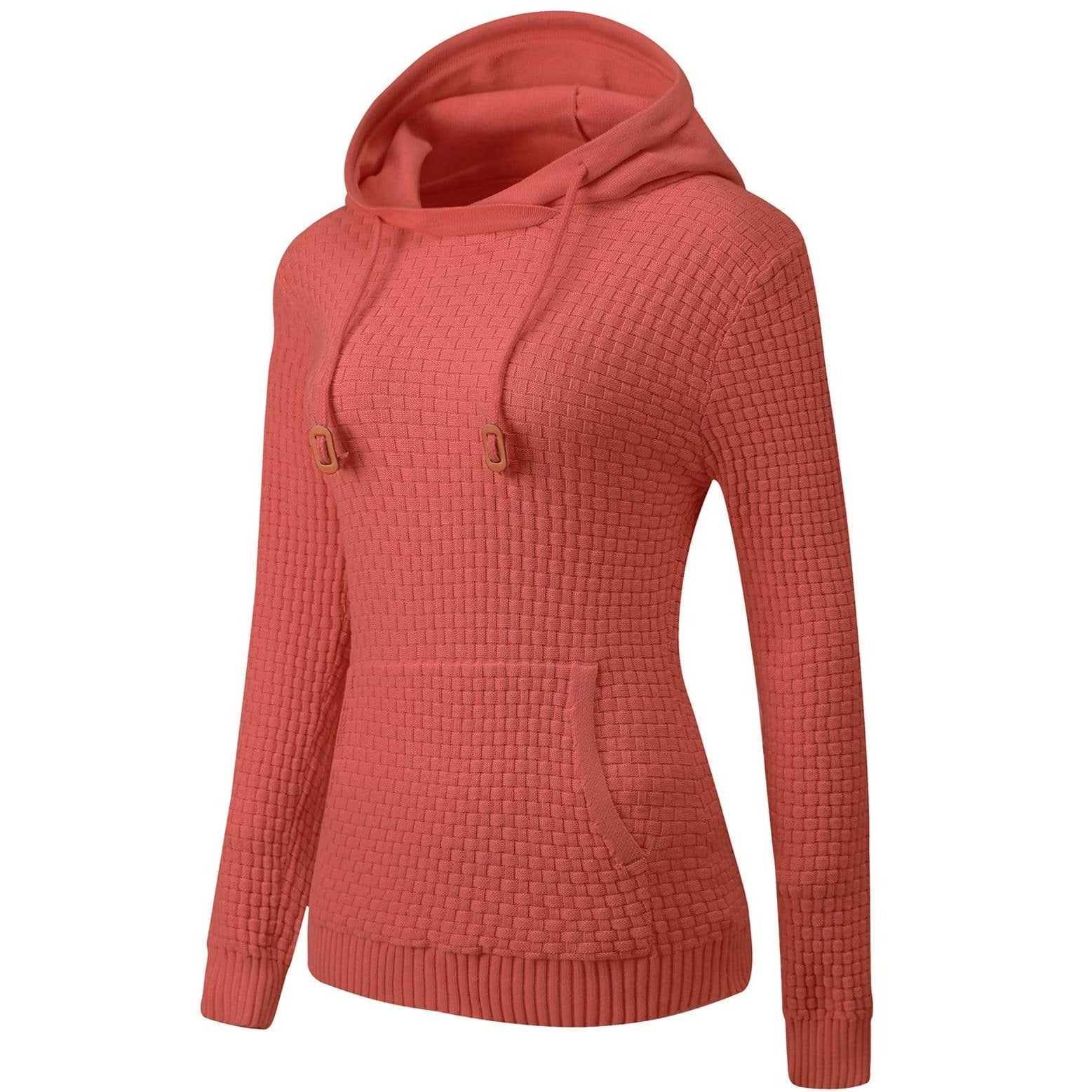 Women’s Knitted Hoodie Cotton Blend Warm Winter Jumper