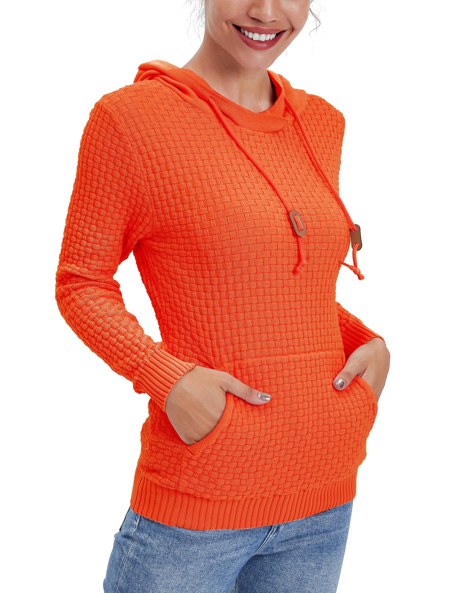 Women’s Knitted Hoodie Cotton Blend Warm Winter Jumper