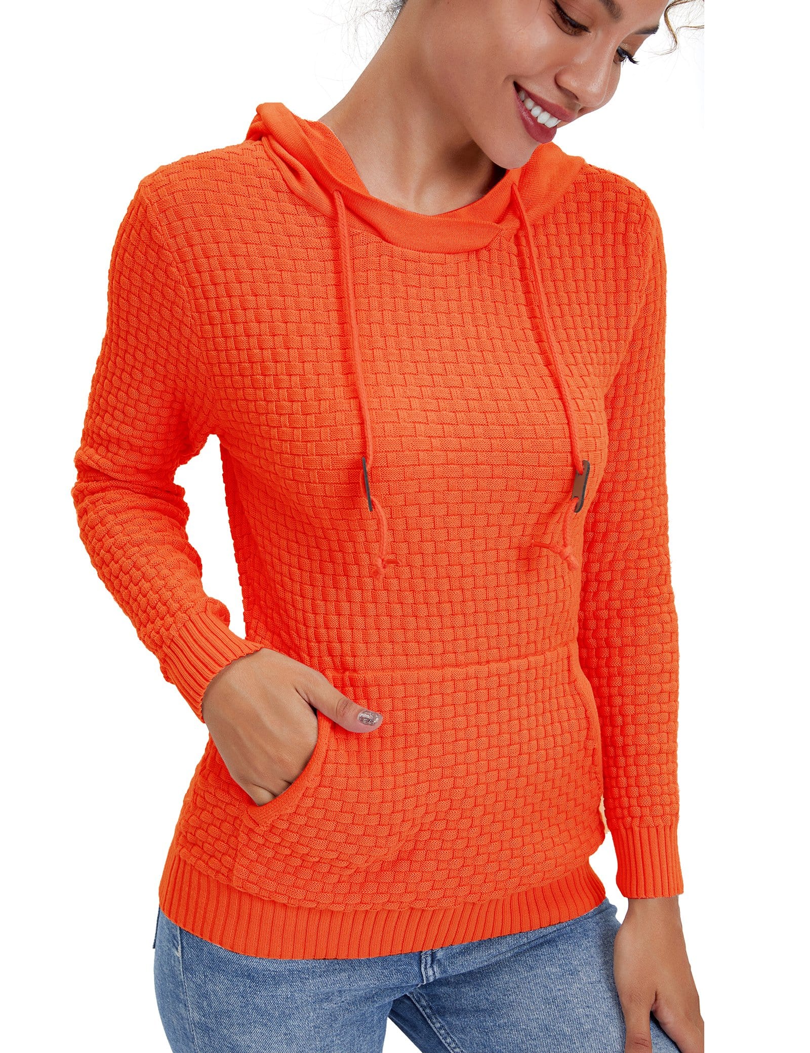 Women’s Knitted Hoodie Cotton Blend Warm Winter Jumper