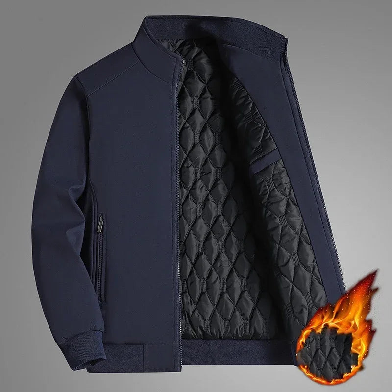 Men’s Quilted Winter Jacket with Insulated Lining for Cold Weather