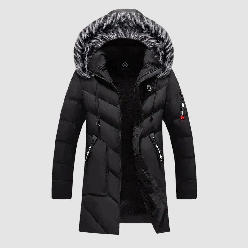 Men’s Fleece-Lined Winter Puffer Coat | Hooded Insulated Jacket