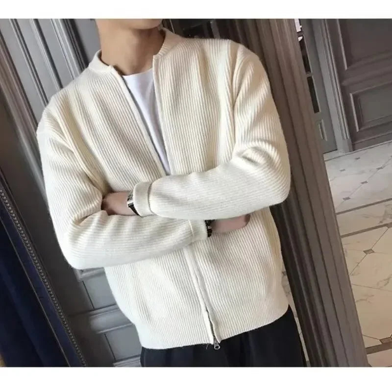 Men’s Knitted Zip Cardigan for Winter
