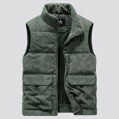 Men's Corduroy Vest with Fleece Interior 8A5J3K1N