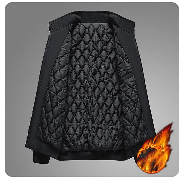 Men’s Quilted Winter Jacket with Insulated Lining for Cold Weather