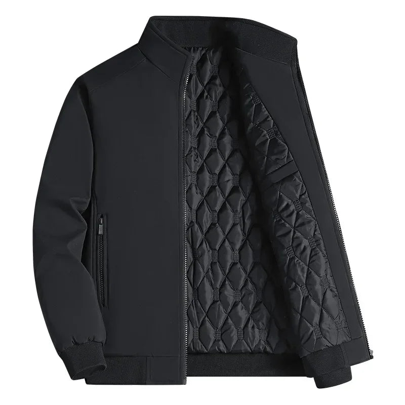 Men’s Quilted Winter Jacket with Insulated Lining for Cold Weather