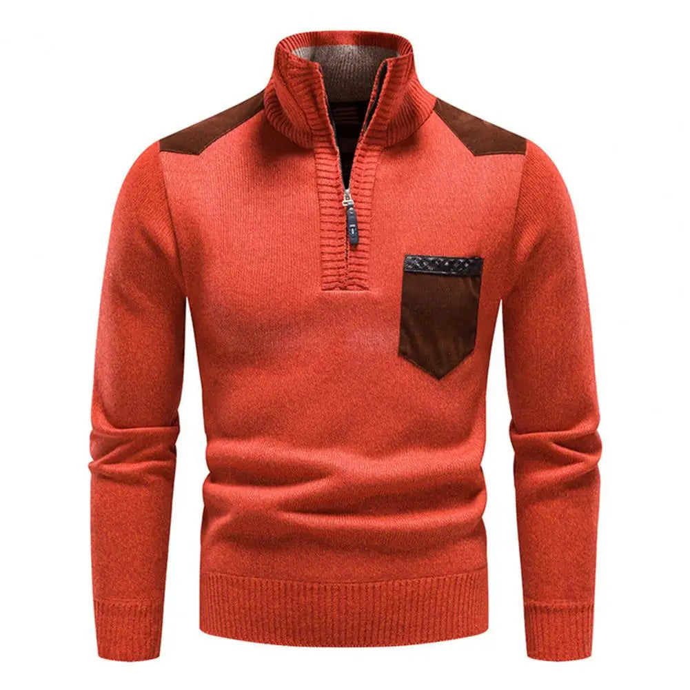 Men's Wool Half Zip Pullover Sweater 9H3J5M