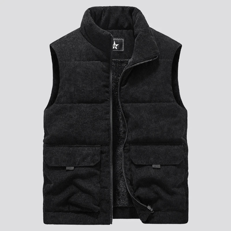 Men's Corduroy Vest with Fleece Interior 8A5J3K1N