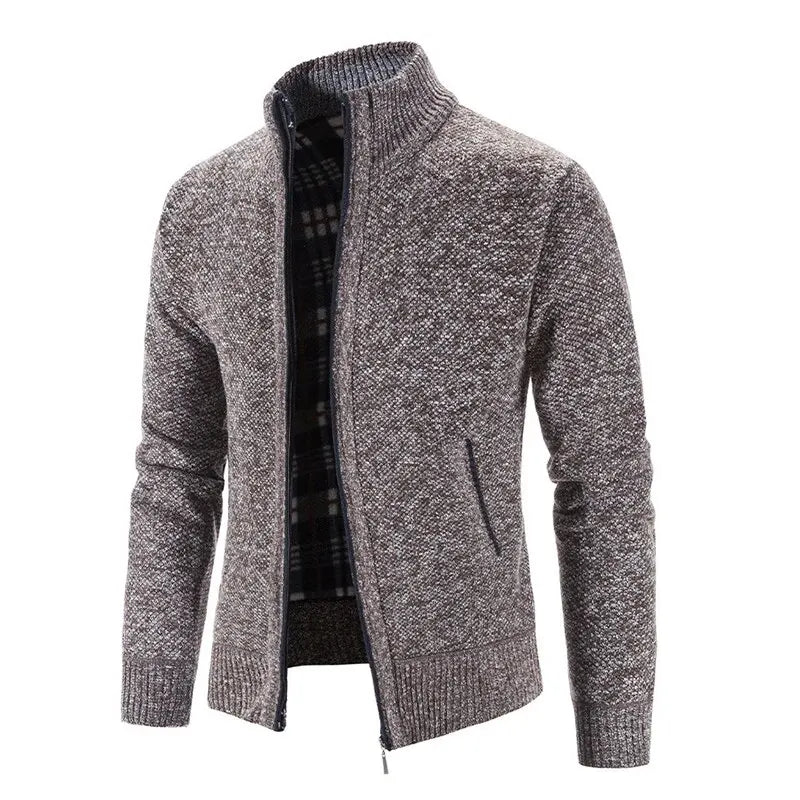 Men’s Knitted Stand Collar Cardigan | Winter