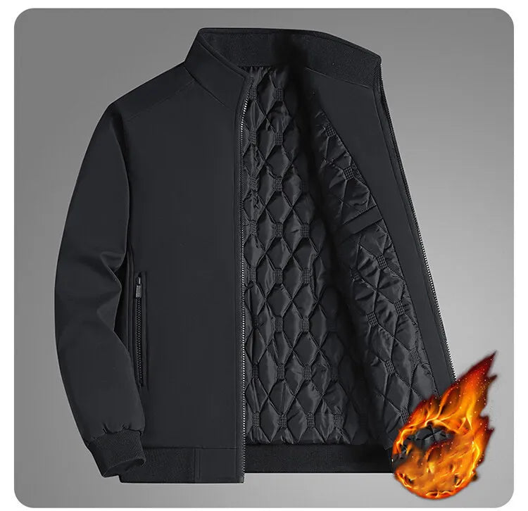 Men’s Quilted Winter Jacket with Insulated Lining for Cold Weather
