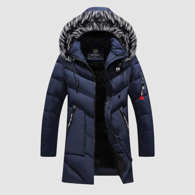 Men’s Fleece-Lined Winter Puffer Coat | Hooded Insulated Jacket