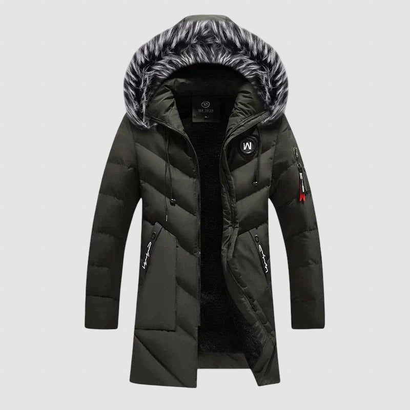 Men’s Fleece-Lined Winter Puffer Coat | Hooded Insulated Jacket