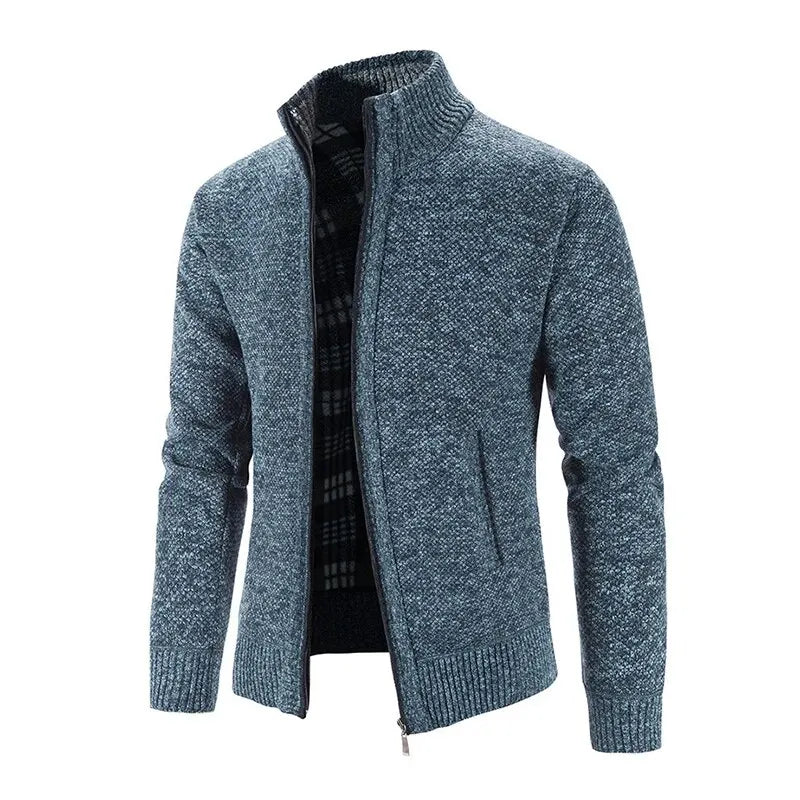 Men’s Knitted Stand Collar Cardigan | Winter