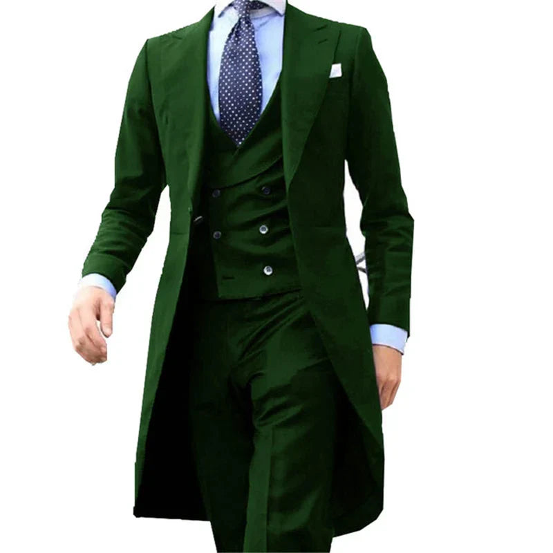 Men’s Wool Three Piece Suit for Winter Formal Wear