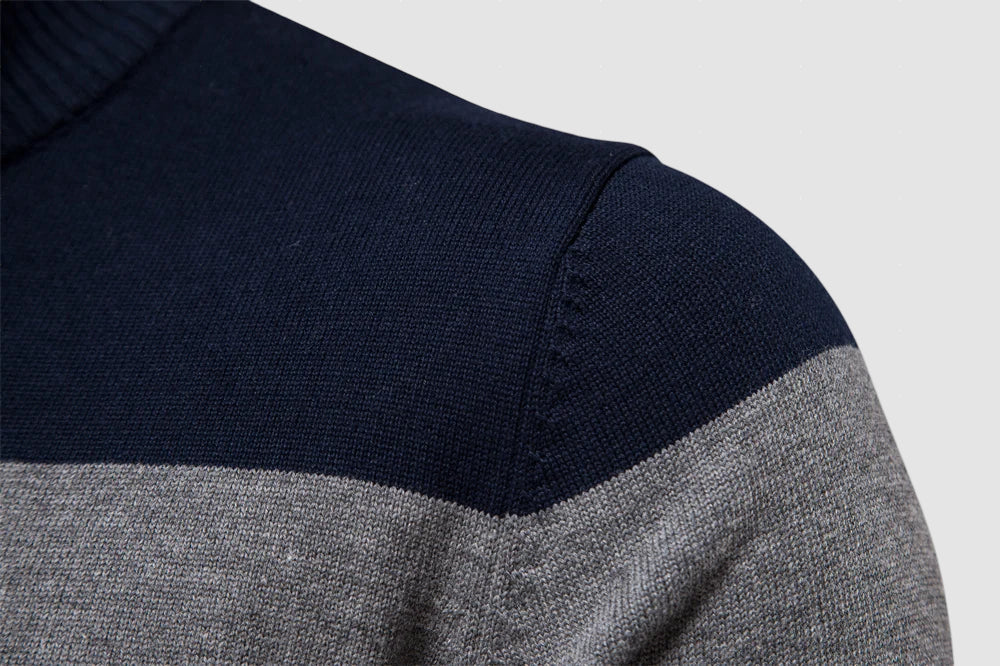 Men’s Winter Knit Jumper | Warm Wool-Blend Half-Zip Sweater