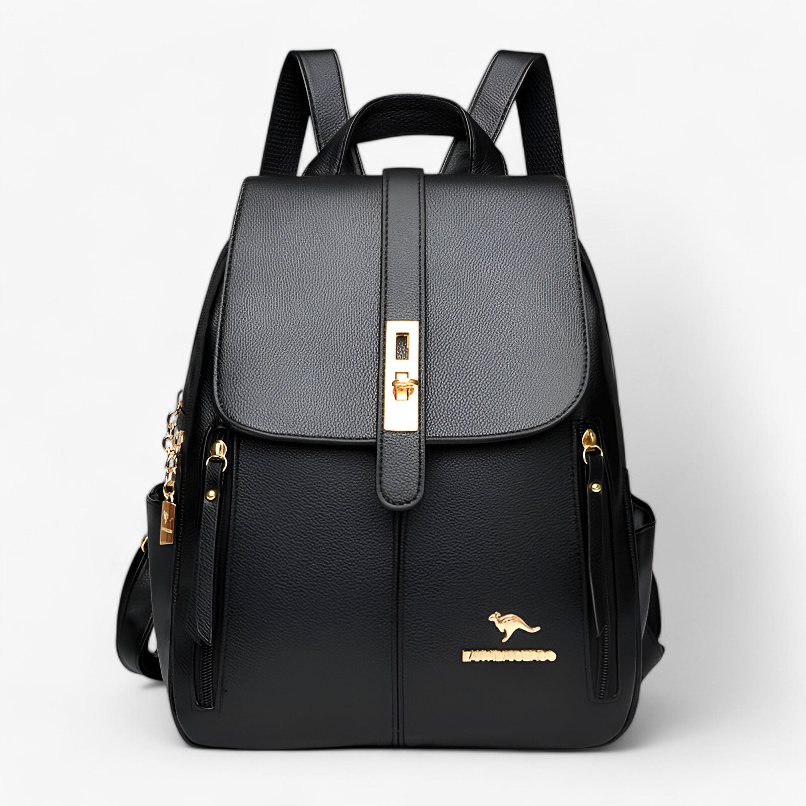 Women’s Leather Backpack with Secure Closure for Everyday Use and Workwear