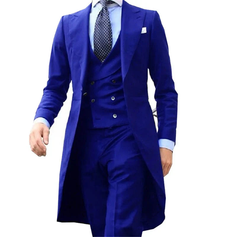 Men’s Wool Three Piece Suit for Winter Formal Wear