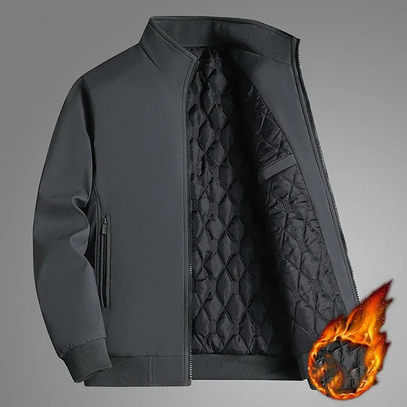 Men’s Quilted Winter Jacket with Insulated Lining for Cold Weather