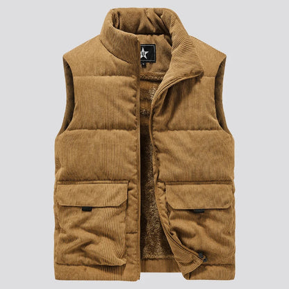 Men's Corduroy Vest with Fleece Interior 8A5J3K1N