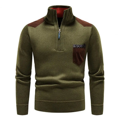 Men's Wool Half Zip Pullover Sweater 9H3J5M