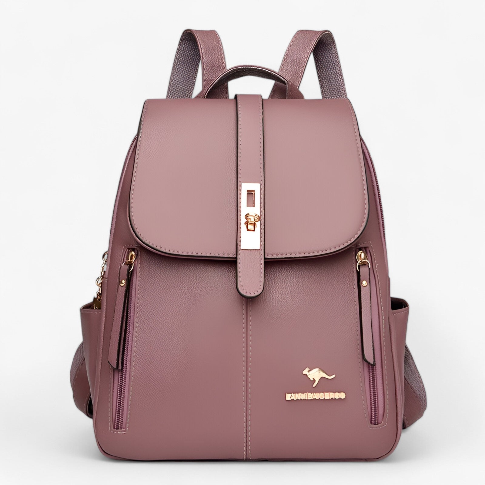 Women’s Leather Backpack with Secure Closure for Everyday Use and Workwear