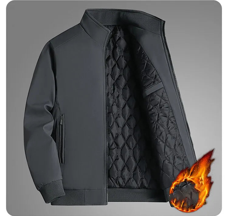 Men’s Quilted Winter Jacket with Insulated Lining for Cold Weather