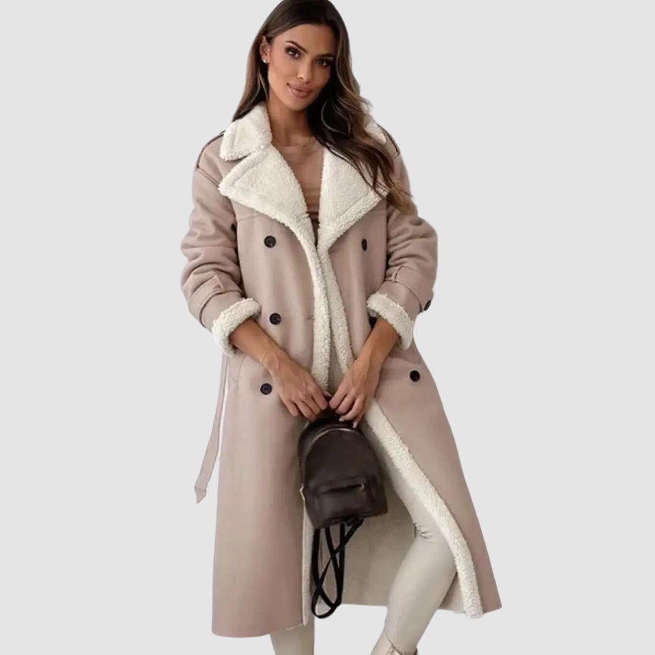 Women’s Shearling Coat with Fleece Lining for Winter