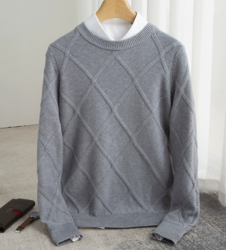 Men’s Merino Wool Knit Jumper for Winter