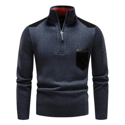 Men's Wool Half Zip Pullover Sweater 9H3J5M