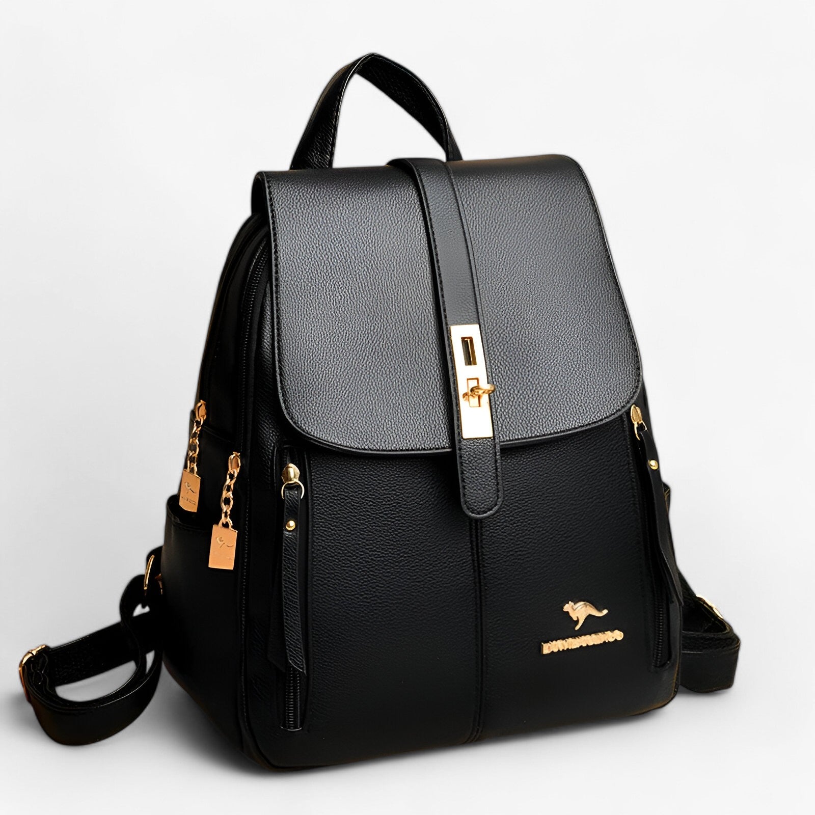 Women’s Leather Backpack with Secure Closure for Everyday Use and Workwear
