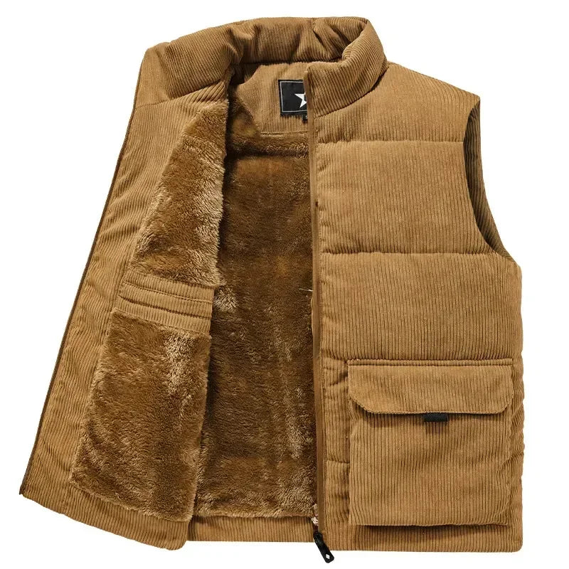 Men's Corduroy Vest with Fleece Interior 8A5J3K1N