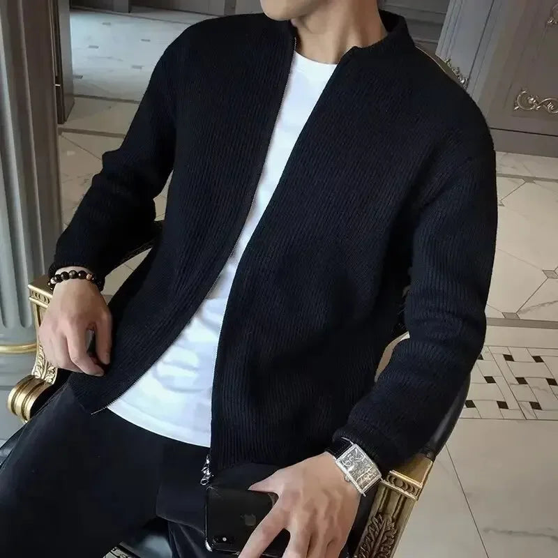 Men’s Knitted Zip Cardigan for Winter