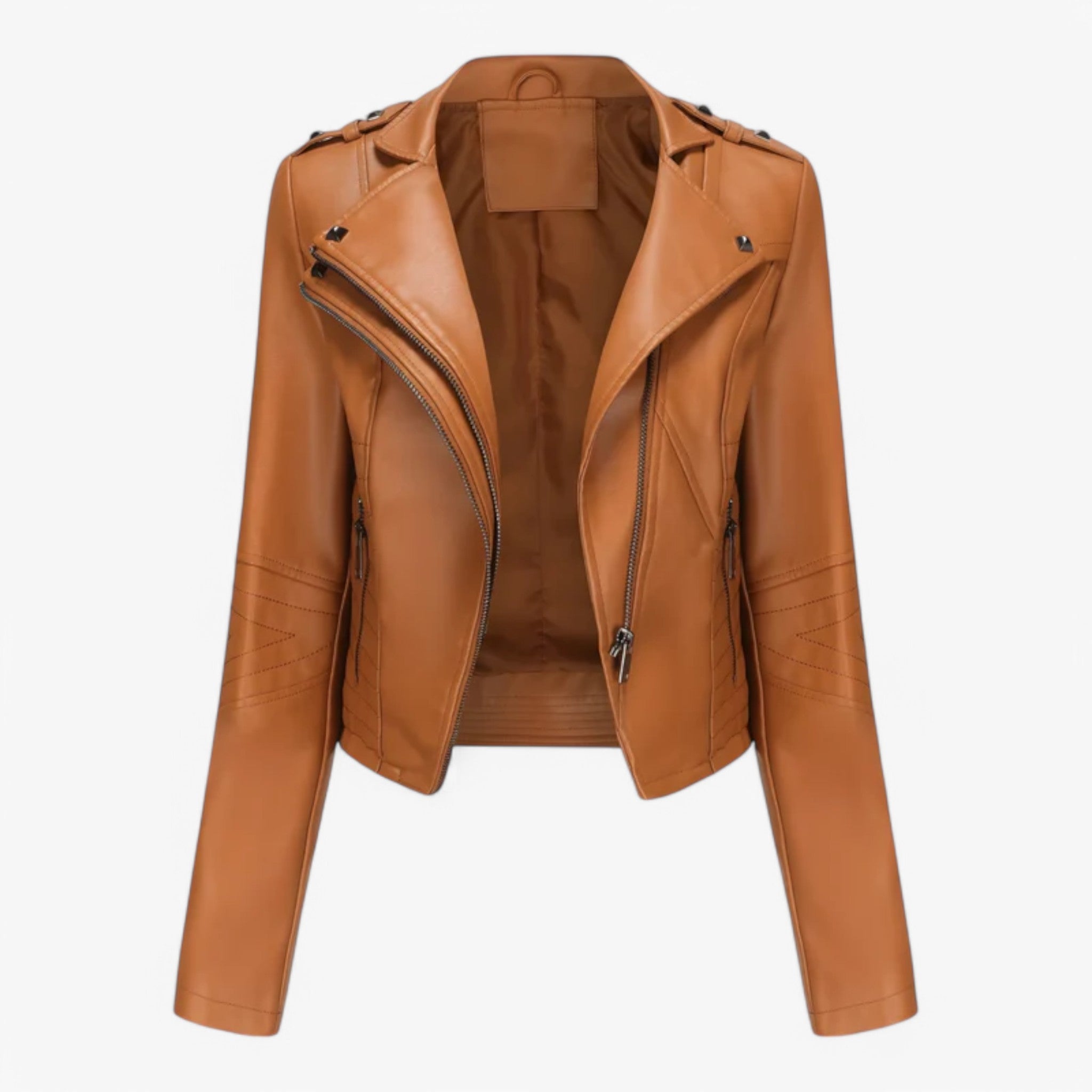 Women’s Leather Biker Jacket for Spring Winter