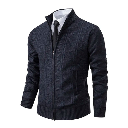 Men's Woolen Cardigan Featuring Twin Side Pockets 9K3L5M